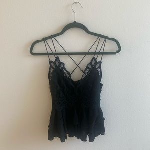 Black strap crop top